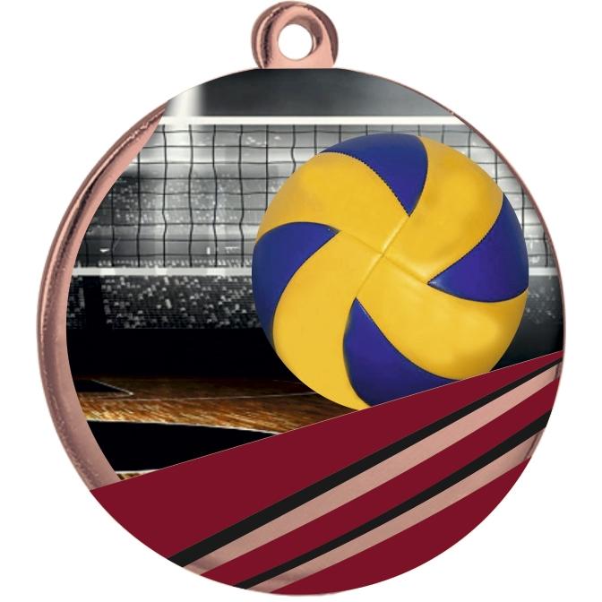 Медаль №2403 (Волейбол, диаметр 70 мм, металл, цвет бронза)