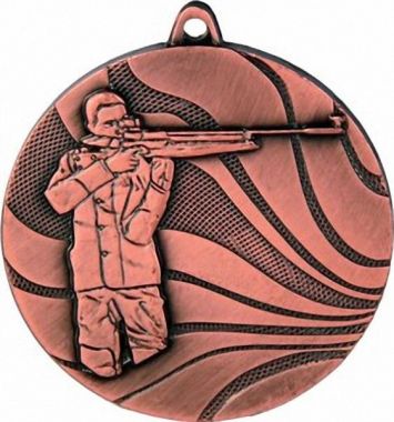 Медаль №108 (Пулевая стрельба, диаметр 50 мм, металл, цвет бронза. Место для вставок: обратная сторона диаметр 45 мм)