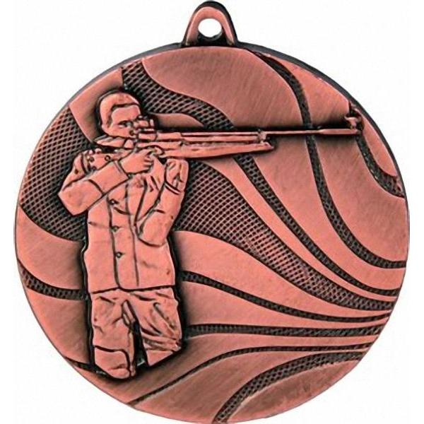 Медаль №108 (Пулевая стрельба, диаметр 50 мм, металл, цвет бронза. Место для вставок: обратная сторона диаметр 45 мм)