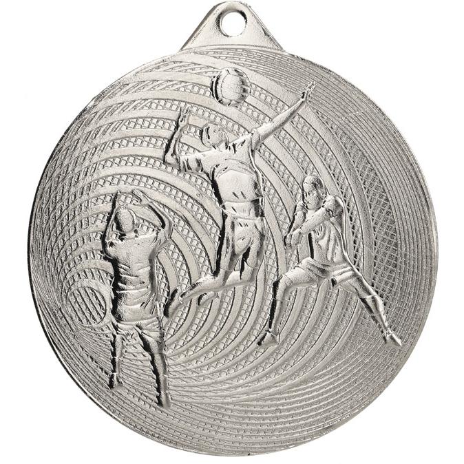 Медаль №1193 (Волейбол, диаметр 70 мм, металл, цвет серебро. Место для вставок: обратная сторона диаметр 65 мм)