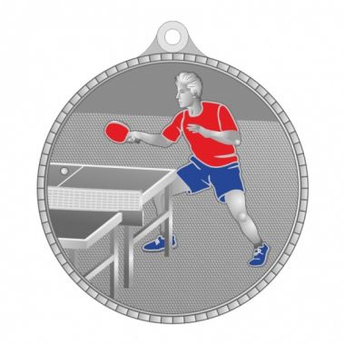 Медаль №3455 (Настольный теннис, диаметр 55 мм, металл, цвет серебро. Место для вставок: обратная сторона диаметр 40 мм)