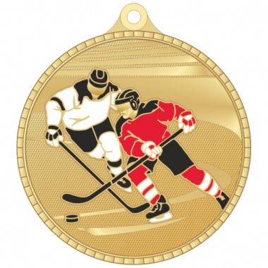 Медаль №3626 (Хоккей, диаметр 55 мм, металл, цвет золото)
