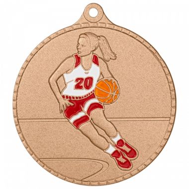 Медаль №3662 (Баскетбол, диаметр 55 мм, металл, цвет бронза)