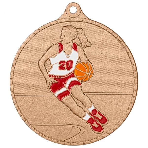 Медаль №3662 (Баскетбол, диаметр 55 мм, металл, цвет бронза)