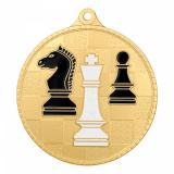 Медаль №3277 (Шахматы, диаметр 55 мм, металл, цвет золото. Место для вставок: обратная сторона диаметр 40 мм)