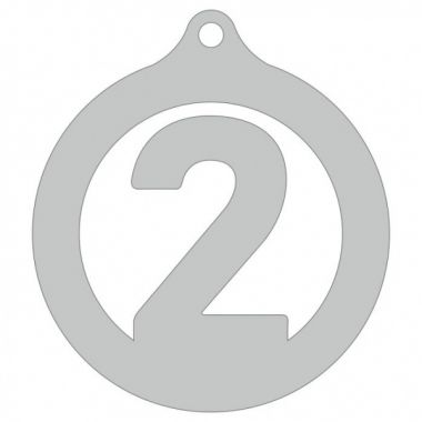 Медаль №3564 (2 место, диаметр 50 мм, металл, цвет серебро. Место для вставок: обратная сторона размер по шаблону)