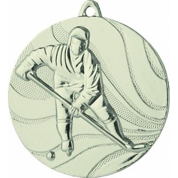 Медаль №117 (Хоккей, диаметр 50 мм, металл, цвет серебро. Место для вставок: обратная сторона диаметр 45 мм)