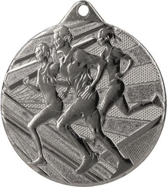 Медаль №945 (Бег, диаметр 50 мм, металл, цвет серебро. Место для вставок: обратная сторона диаметр 45 мм)