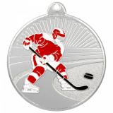 Медаль №3615 (Хоккей, диаметр 50 мм, металл, цвет серебро. Место для вставок: обратная сторона диаметр 45 мм)