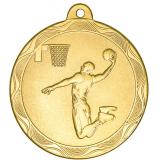 Медаль №2236 (Баскетбол, диаметр 50 мм, металл, цвет золото. Место для вставок: обратная сторона диаметр 45 мм)