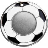 Медаль №116 (Футбол, диаметр 50 мм, металл, цвет серебро. Место для вставок: лицевая диаметр 25 мм, обратная сторона диаметр 46 мм)