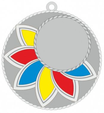 Медаль №2431 (Диаметр 50 мм, металл, цвет серебро. Место для вставок: лицевая диаметр 25 мм, обратная сторона диаметр 45 мм)