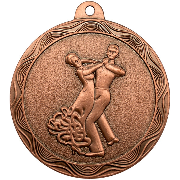 Медаль №2208 (Танцы, диаметр 50 мм, металл, цвет бронза. Место для вставок: обратная сторона диаметр 45 мм)