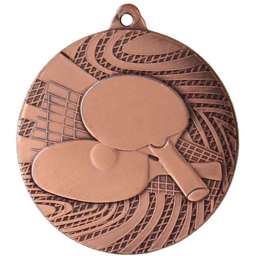 Медаль №130 (Настольный теннис, диаметр 50 мм, металл, цвет бронза. Место для вставок: обратная сторона диаметр 46 мм)