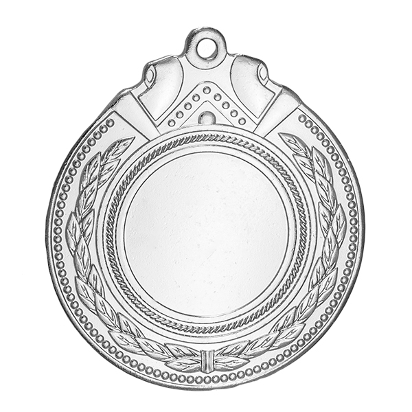 Медаль №2234 (Диаметр 50 мм, металл, цвет серебро. Место для вставок: лицевая диаметр 25 мм, обратная сторона диаметр 45 мм)