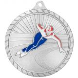 Медаль №2434 (Конькобежный спорт, диаметр 60 мм, металл, цвет серебро. Место для вставок: обратная сторона диаметр 50 мм)