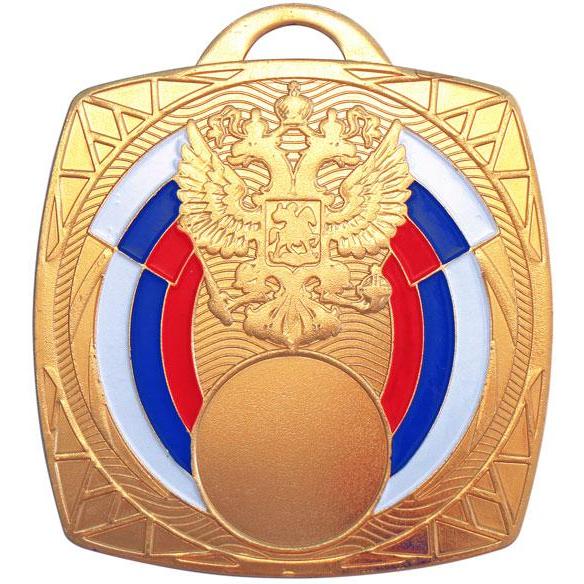 Медаль №1301 (Размер 70x70 мм, металл, цвет золото. Место для вставок: лицевая диаметр 25 мм, обратная сторона диаметр 55 мм)