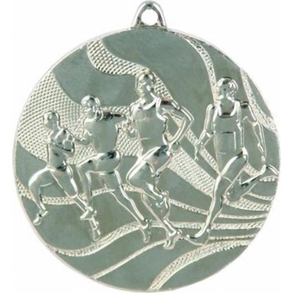 Медаль №84 (Легкая атлетика, диаметр 50 мм, металл, цвет серебро. Место для вставок: обратная сторона диаметр 45 мм)