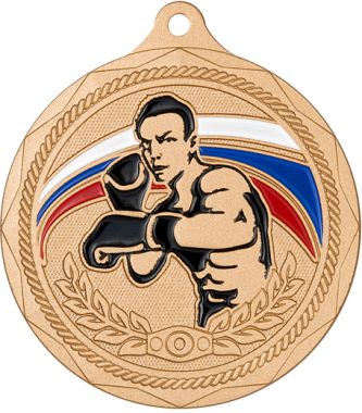 Медаль №2407 (Бокс, диаметр 50 мм, металл, цвет бронза. Место для вставок: обратная сторона диаметр 45 мм)