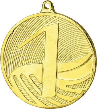 Медаль №3492 (1 место, диаметр 70 мм, металл, цвет золото)
