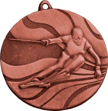 Медаль №98 (Лыжный спорт, диаметр 50 мм, металл, цвет бронза. Место для вставок: обратная сторона диаметр 45 мм)