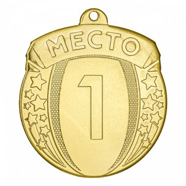 Медаль №2369 (1 место, диаметр 55 мм, металл, цвет золото)