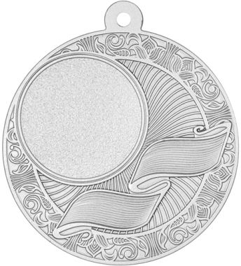 Медаль №2375 (Диаметр 50 мм, металл, цвет серебро. Место для вставок: лицевая диаметр 25 мм, обратная сторона диаметр 45 мм)