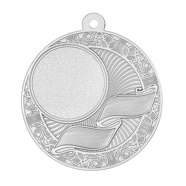 Медаль №2375 (Диаметр 50 мм, металл, цвет серебро. Место для вставок: лицевая диаметр 25 мм, обратная сторона диаметр 45 мм)