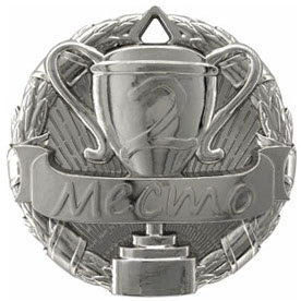 Медаль №3636 (2 место, диаметр 70 мм, металл, цвет серебро)