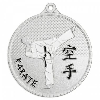 Медаль №3400 (Каратэ, диаметр 55 мм, металл, цвет серебро. Место для вставок: лицевая диаметр 40 мм, обратная сторона диаметр 40 мм)