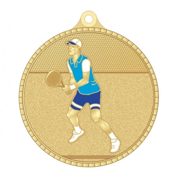 Медаль №3583 (Большой теннис, диаметр 55 мм, металл, цвет золото. Место для вставок: обратная сторона диаметр 40 мм)