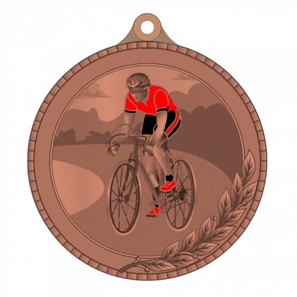 Медаль №2209 (Велогонки, диаметр 55 мм, металл, цвет бронза. Место для вставок: обратная сторона диаметр 40 мм)