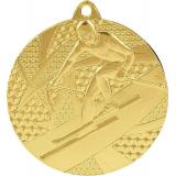 Медаль №169 (Лыжный спорт, диаметр 50 мм, металл, цвет золото. Место для вставок: обратная сторона диаметр 45 мм)