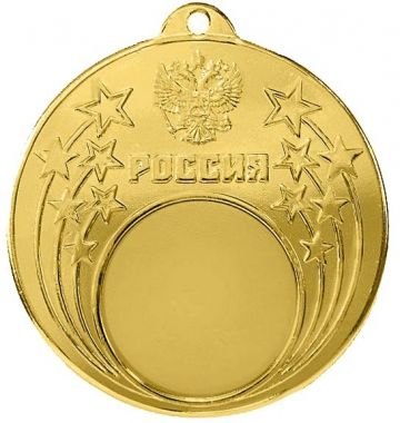 Медаль №182 (Диаметр 50 мм, металл, цвет золото. Место для вставок: лицевая диаметр 25 мм, обратная сторона диаметр 45 мм)
