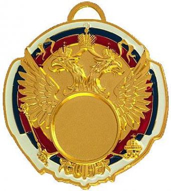 Медаль №198 (Диаметр 65 мм, металл, цвет золото. Место для вставок: лицевая диаметр 25 мм, обратная сторона диаметр 50 мм)