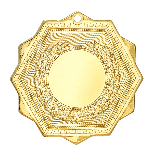 Медаль №2249 (Диаметр 60 мм, металл, цвет золото. Место для вставок: лицевая диаметр 25 мм, обратная сторона диаметр 50 мм)