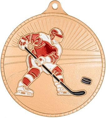 Медаль №2430 (Хоккей, диаметр 60 мм, металл, цвет бронза. Место для вставок: обратная сторона диаметр 50 мм)