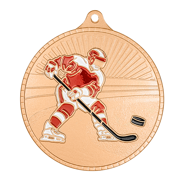 Медаль №2430 (Хоккей, диаметр 60 мм, металл, цвет бронза. Место для вставок: обратная сторона диаметр 50 мм)