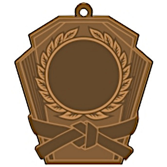 Медаль №2467 (Кимоно, размер 50x53 мм, металл, цвет бронза. Место для вставок: лицевая диаметр 25 мм, обратная сторона размер по шаблону)