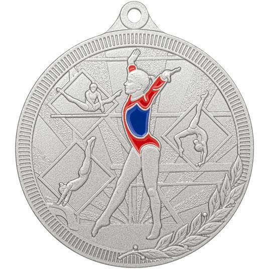 Медаль №3280 (Спортивная гимнастика, диаметр 55 мм, металл, цвет серебро. Место для вставок: обратная сторона диаметр 40 мм)