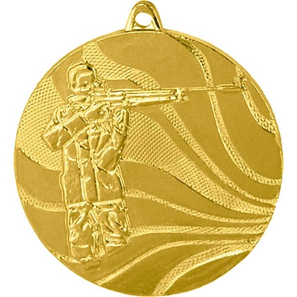 Медаль №3423 (Пулевая стрельба, диаметр 50 мм, металл, цвет золото. Место для вставок: обратная сторона диаметр 45 мм)