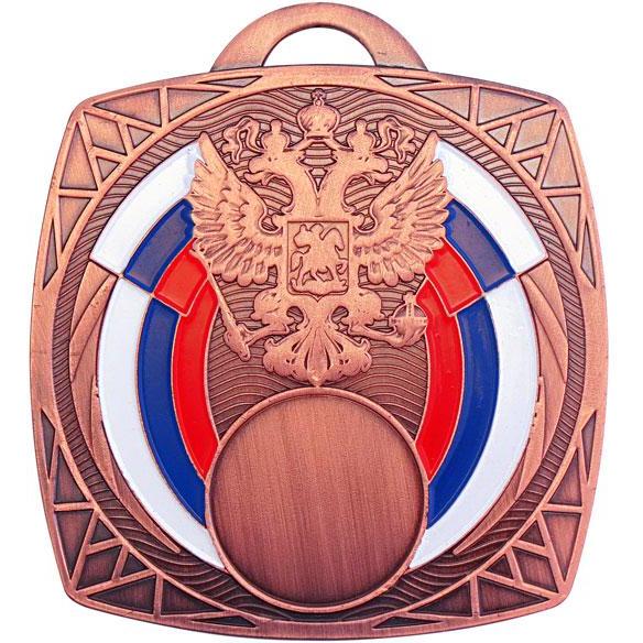 Медаль №1301 (Размер 70x70 мм, металл, цвет бронза. Место для вставок: лицевая диаметр 25 мм, обратная сторона диаметр 65 мм)