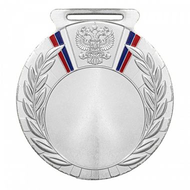Медаль №3592 (Диаметр 80 мм, металл, цвет серебро. Место для вставок: лицевая диаметр 50 мм, обратная сторона диаметр 73 мм)