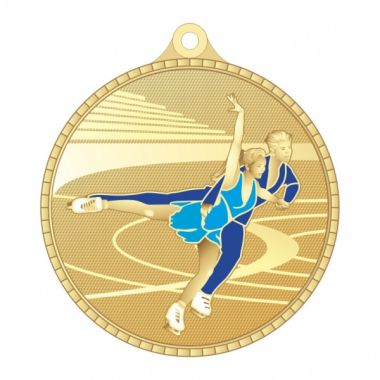 Медаль №3599 (Фигурное катание, диаметр 55 мм, металл, цвет золото. Место для вставок: обратная сторона диаметр 40 мм)