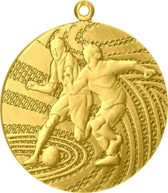 Медаль №114 (Футбол, диаметр 40 мм, металл, цвет золото. Место для вставок: обратная сторона диаметр 35 мм)