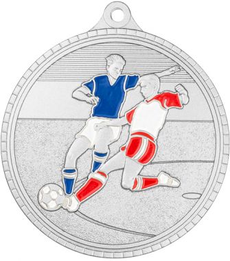 Медаль №1840 (Футбол, диаметр 55 мм, металл, цвет серебро. Место для вставок: обратная сторона диаметр 40 мм)