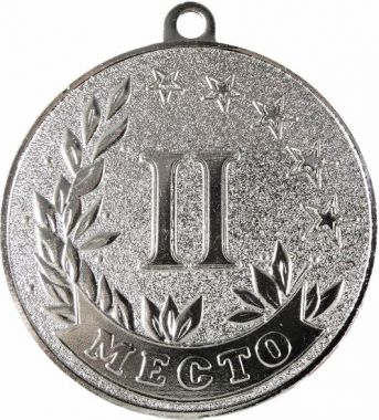 Медаль №3550 (2 место, диаметр 50 мм, металл, цвет серебро)