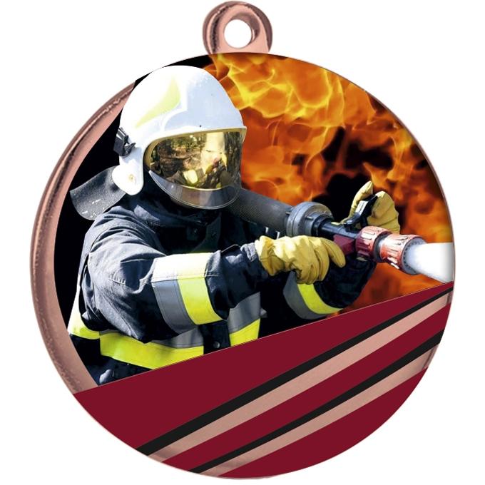 Медаль №2258 (Пожарный спорт, диаметр 70 мм, металл, цвет бронза)