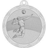 Медаль №2224 (Волейбол, диаметр 50 мм, металл, цвет серебро. Место для вставок: обратная сторона диаметр 45 мм)