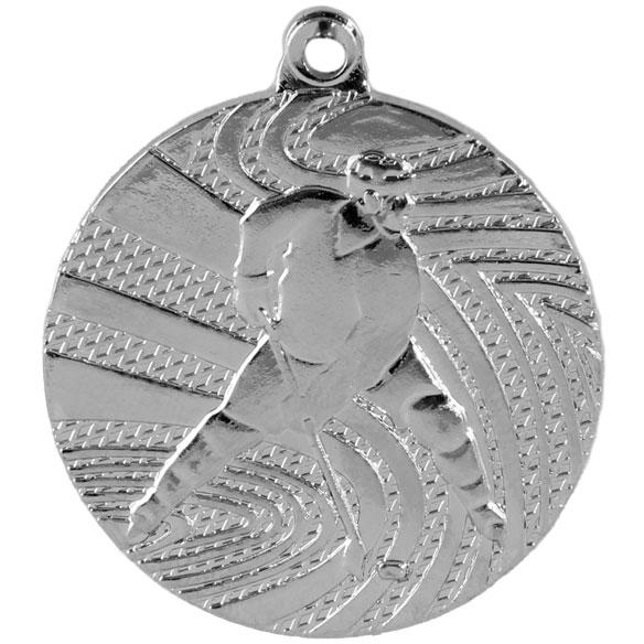 Медаль №135 (Хоккей, диаметр 40 мм, металл, цвет серебро. Место для вставок: обратная сторона диаметр 36 мм)